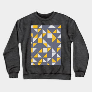 Geometric Pattern in Mustard Yellow and Grey Crewneck Sweatshirt